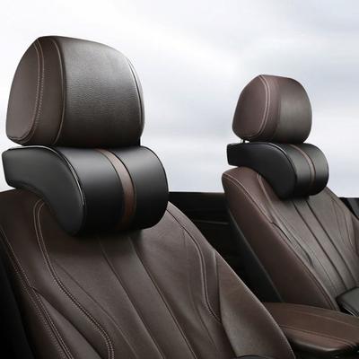Car Seat Neck Pillow Car Leather Memory Foam Massage Pillow Seat Head Neck Head Rest Cushions Travel Interior Car