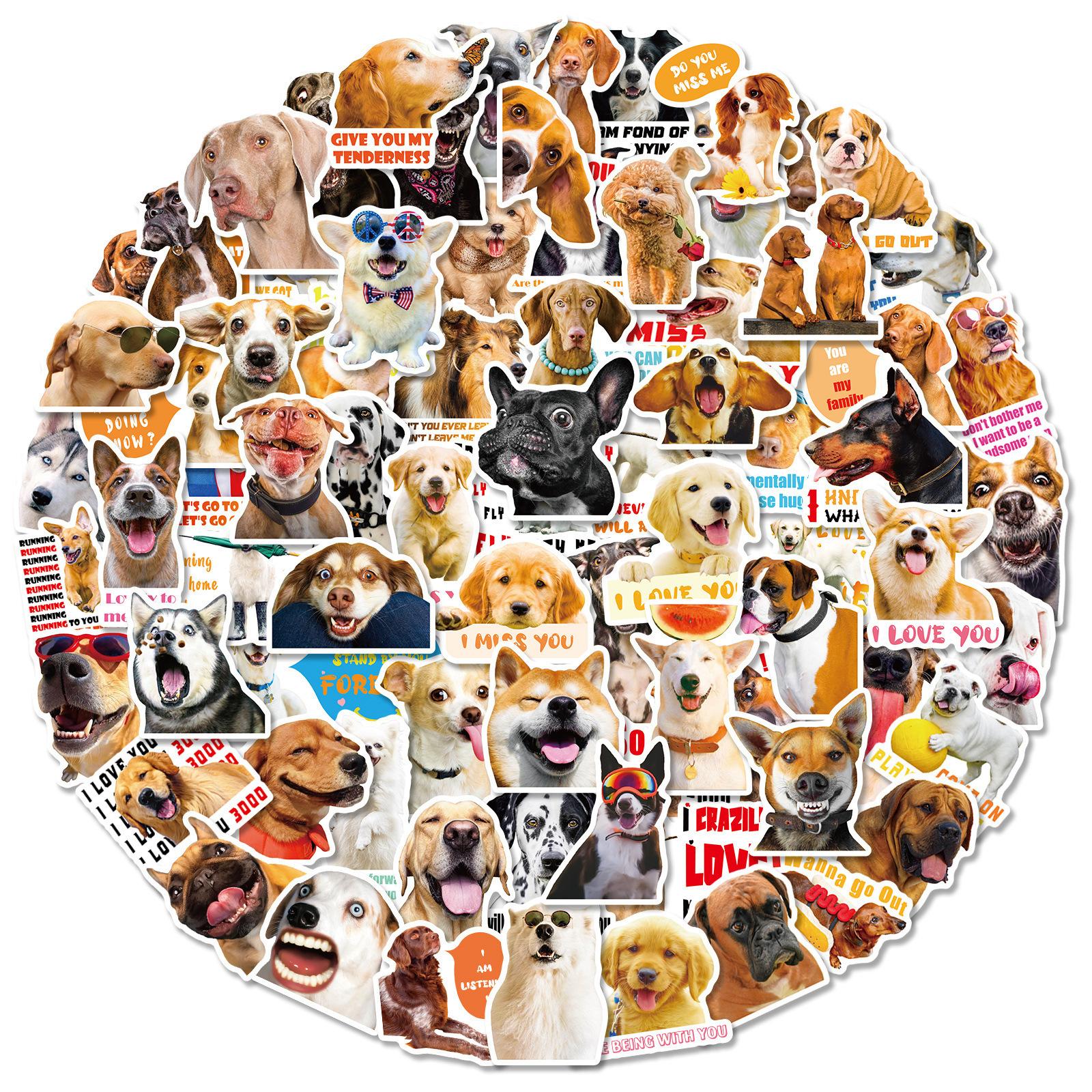 

100 Realistic Dog Stickers, Dog Emoticon Package Stickers, Funny Sand Sculpture Puppy Decoration Stickers