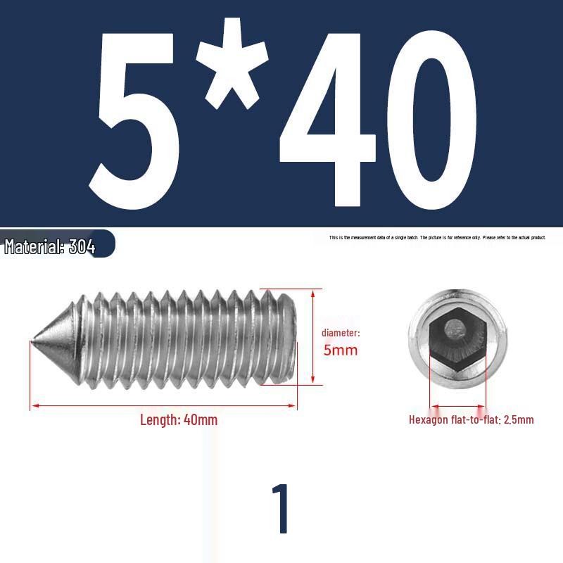 12.9 Edelstahl 304 Innensechskant Kegelspitze Gewindestift M2/M3