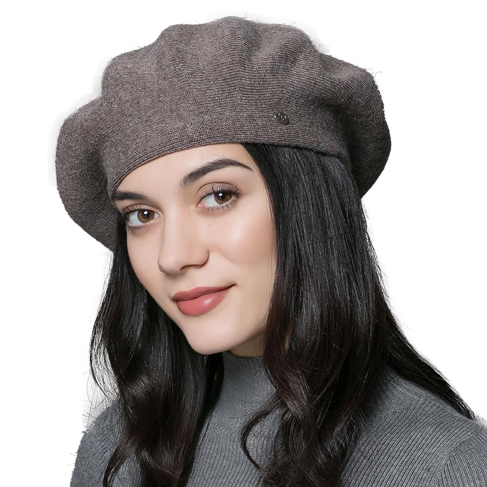Womens Winter Beret Hat Knitted Beanie Cap Autumn Winter Hat French Classic Beret