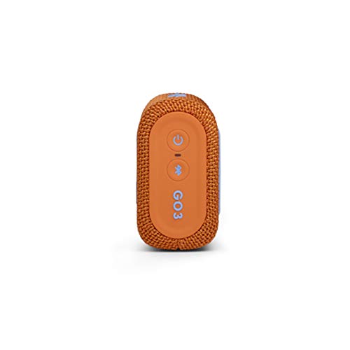 JBL GO3 Bluetooth Speaker, USB C Charging, IP67 Dustproof and Waterproof, Passive Radiator, Portable, 2020 Model, Orange, JBLGO3ORG