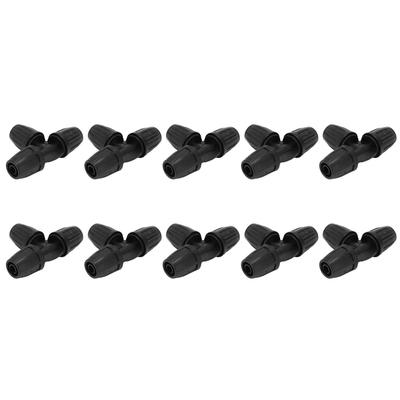 10Pcs 8/11 Barbed Tee with Lock Pipe Connector Hose Fittings for Garden Drip Irrigation