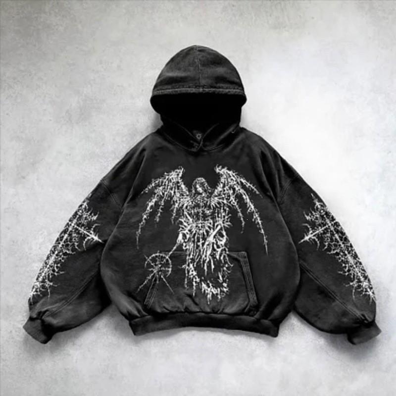 Y2K Retro Punk Solid Color 3D Printed Hoodie Streetwear Unisex Oversized Zip-Up Sweatshirt Teens