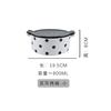 Circular Polka Dot Double Ear Ceramic Bowl, Tableware, Creative and Cute Dessert Bowl, Household Fruit Salad Bowl, Oven with Lid