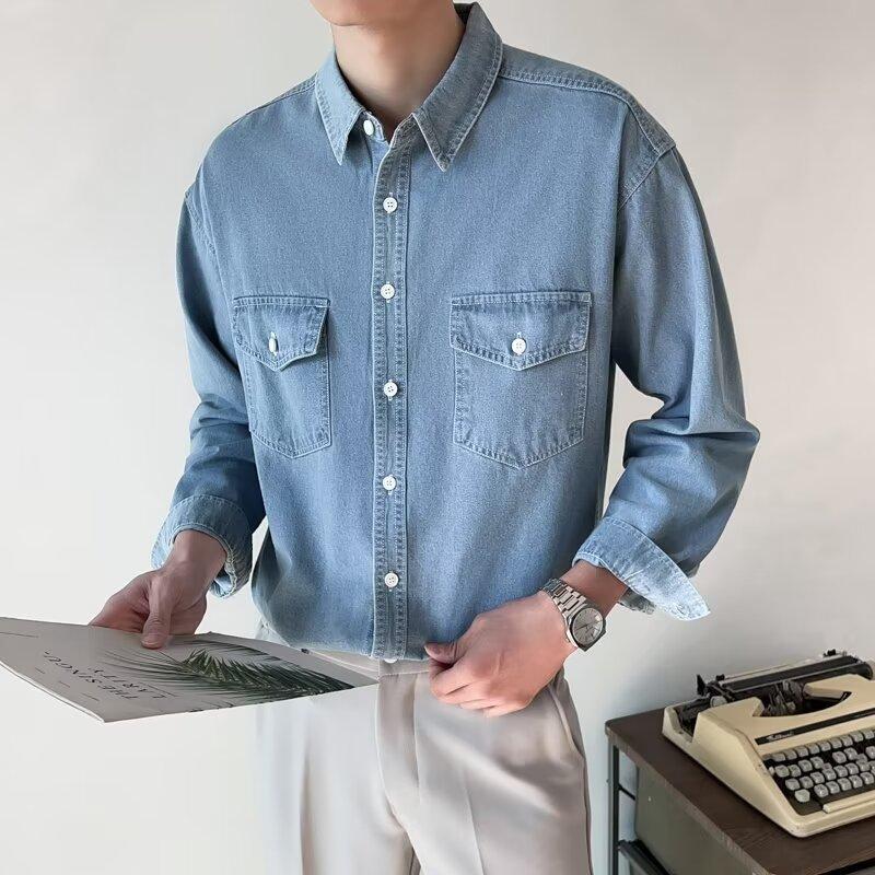 

Trending Men s Blue Casual Jacket: Youth Fashion Spring/Autumn Versatile Outerwear XL светло-синий