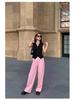 2025 Spring Elegant Collarless Single-Breasted Polyester Cardigan Vest with Pockets for Women - Commuter Style