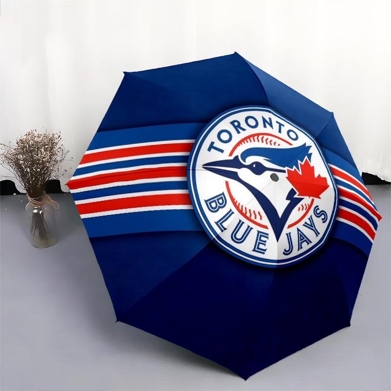 Toronto Blue Jays2pattern, automatic folding umbrella, portable and foldable design, 8 ribs, a Christmas or birthday gift.