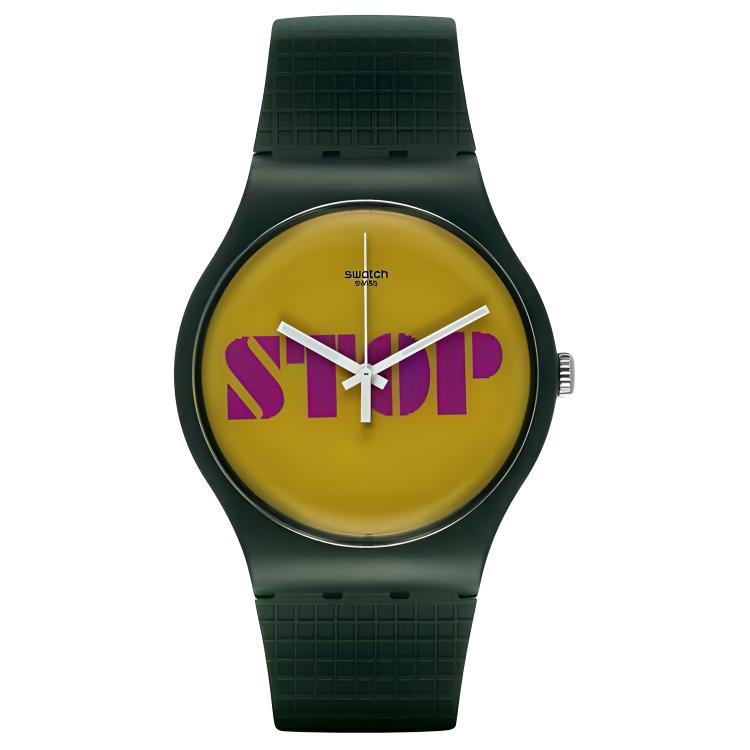 SWATCH Unisex 41mm Yellow Watch SUOG104 SUOG104 Yellow Watch Dial