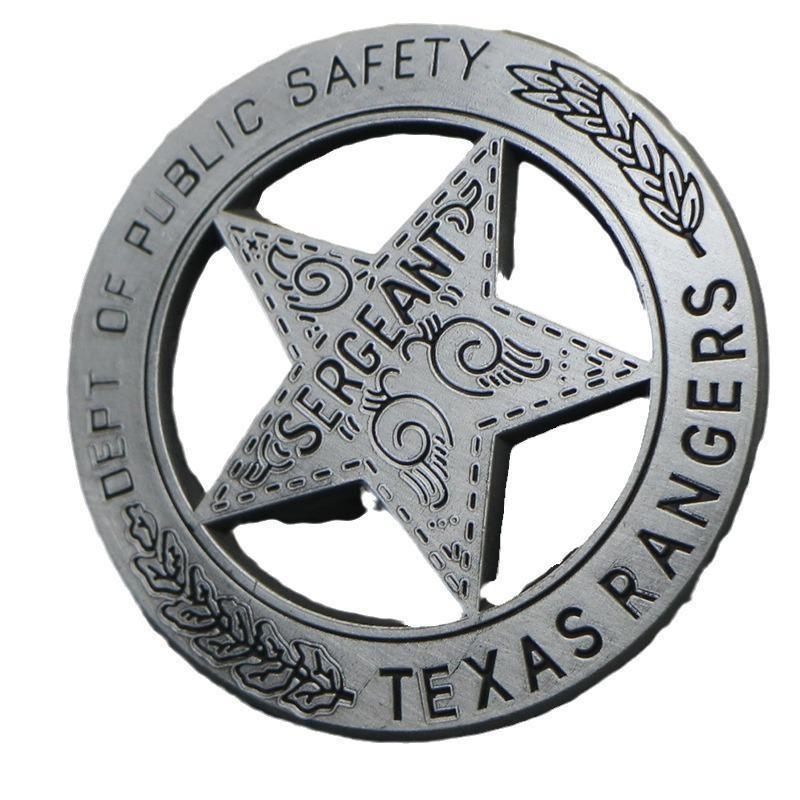 1Pc Copy Texas Rangers Badges Pins Cosplay Prop Film Collectibles Medal Badge
