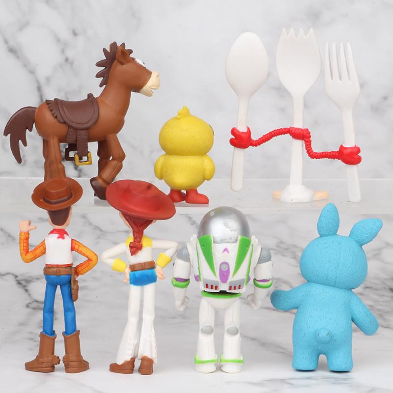 Toy Story Model Toys Buzz Woody Jess Forky Bunny Jessie Pvc Figurines 4-7cm Collectible