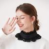 Women Faux Collar Eyelash Flower Lace Detachable Blouse Collar Necklace with False Sleeves Cuffs Set Clothing Accessory
