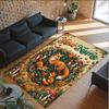 Covor de podea din catifea de cristal cu tematică vulpe, personalizat cu nume și text, covor cald pentru decorarea casei