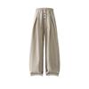Old money wind vertical pattern scimitar pants men's summer relaxation loose and vertical wide-leg casual pants pleated retro trousers