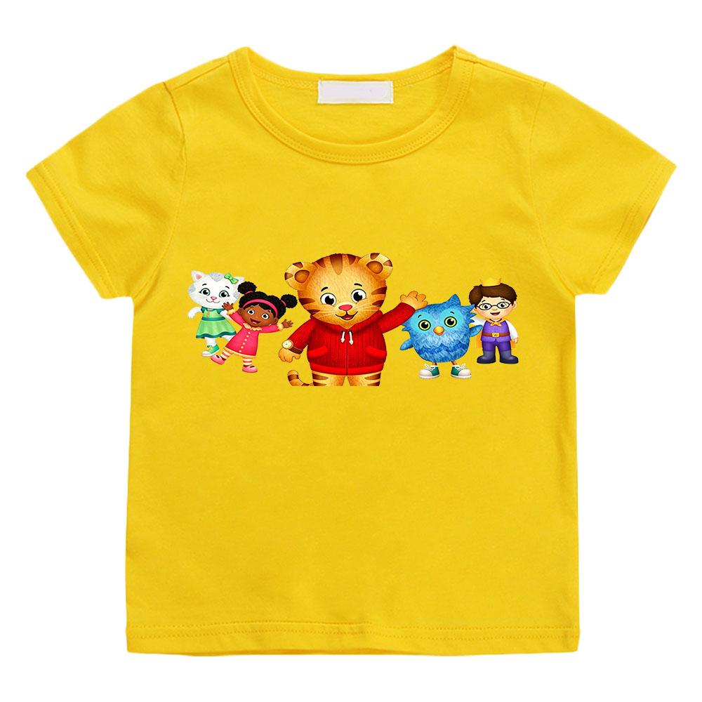 Daniel Tiger’s Neighborhood Children's T-shirts Cotton Cartoon Print Short Sleeve Funny Boys Cute Girls Tees Casual Tops Summer