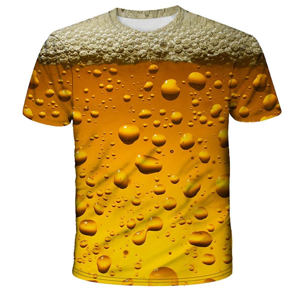 Pánské tričko 2023 3D potištěné pivní tričko pro muže Vtipné pánské tričko Ležérní letní streetwear Unisex tričko Top Pánské oblečení