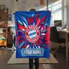 Custom Name Bayern Munich Flannel Blanket, High Quality Comfortable for All Seasons, Home Decor, Warmth and Comfort