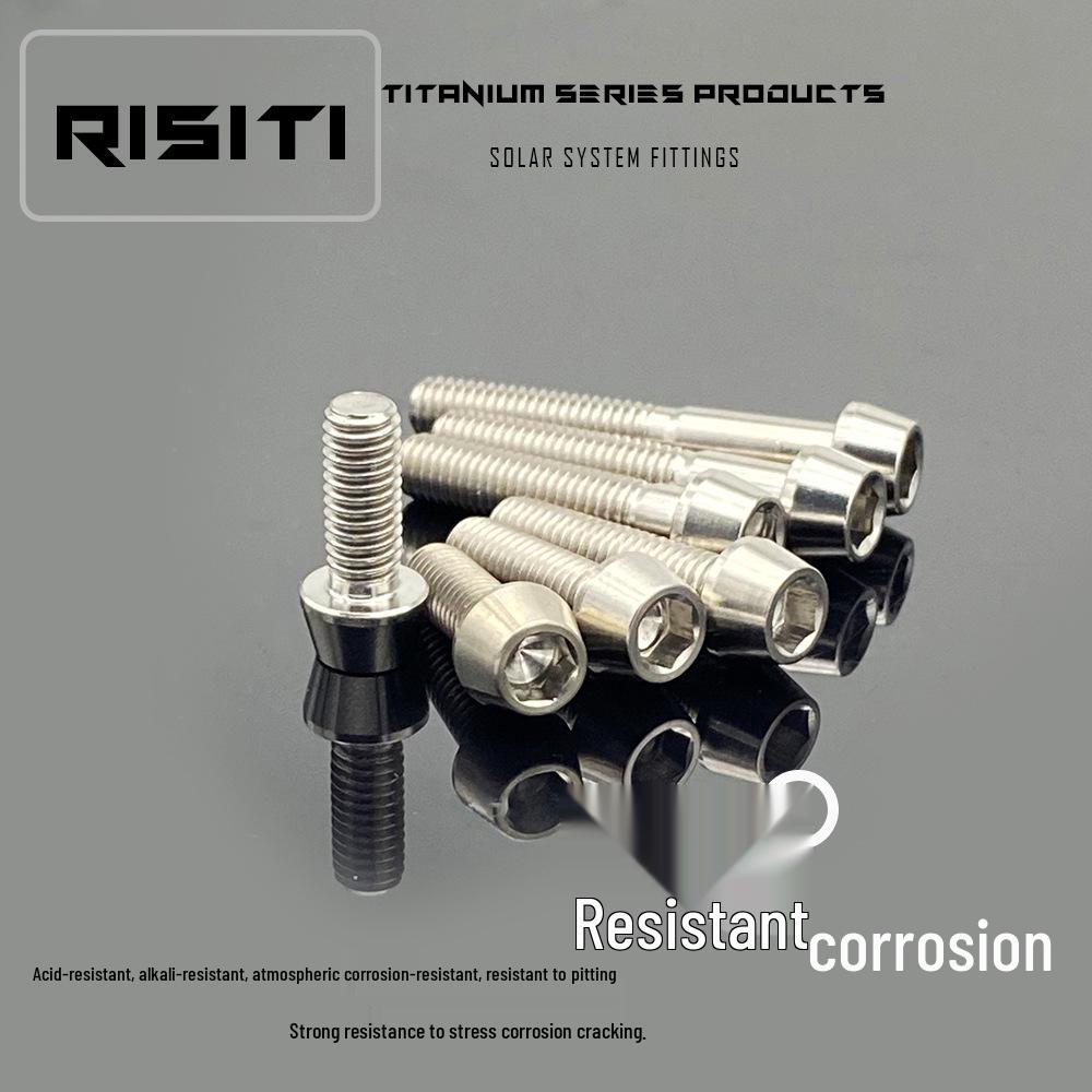 Titanium Alloy Cone Head M6 Hexagon Bolts (15-40mm) for Bicycle Handlebar Stem & Brakes