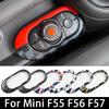 Car Center Console Multimedia Button Gear Panel Housing Cover Sticker For MINI One Cooper F55 F56 F57 Auto Car Accessories
