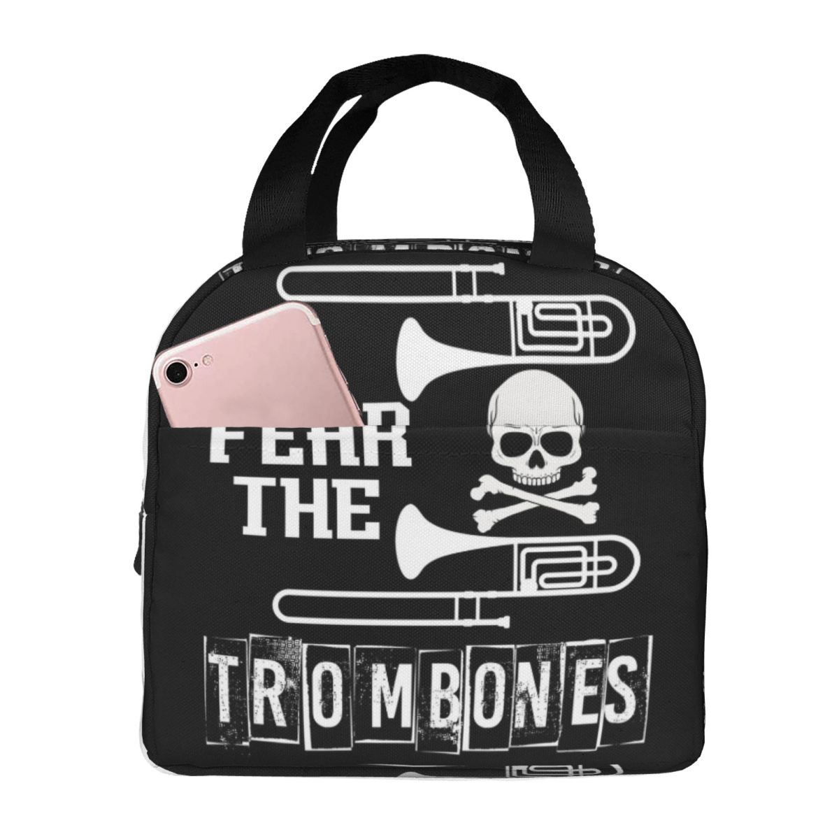 Fear The Trombones Insulated Lunch Bag for Women Kids Leakproof Food Boxes Thermal Lunch Box Tote One Size