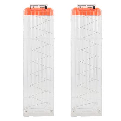 TORMEN Quick Reload Clips, 18-Round Dart Magazine Clips for Nerf Elite Toy Guns, Clear, 2-Piece Set