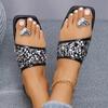 Damenschuhe Zehentrenner Damen Hausschuhe Sommer Freizeit Hausschuhe Damen Bling Eckige Zehenpartie Flach mit Outdoor Übergröße Schuhe Damen