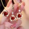 3 peças Brilhante Luxuoso Elegante Moda Simples Colar Brincos Festa Joias Comemorativas Versátil e Exquisito Presente de Natal Aniversário