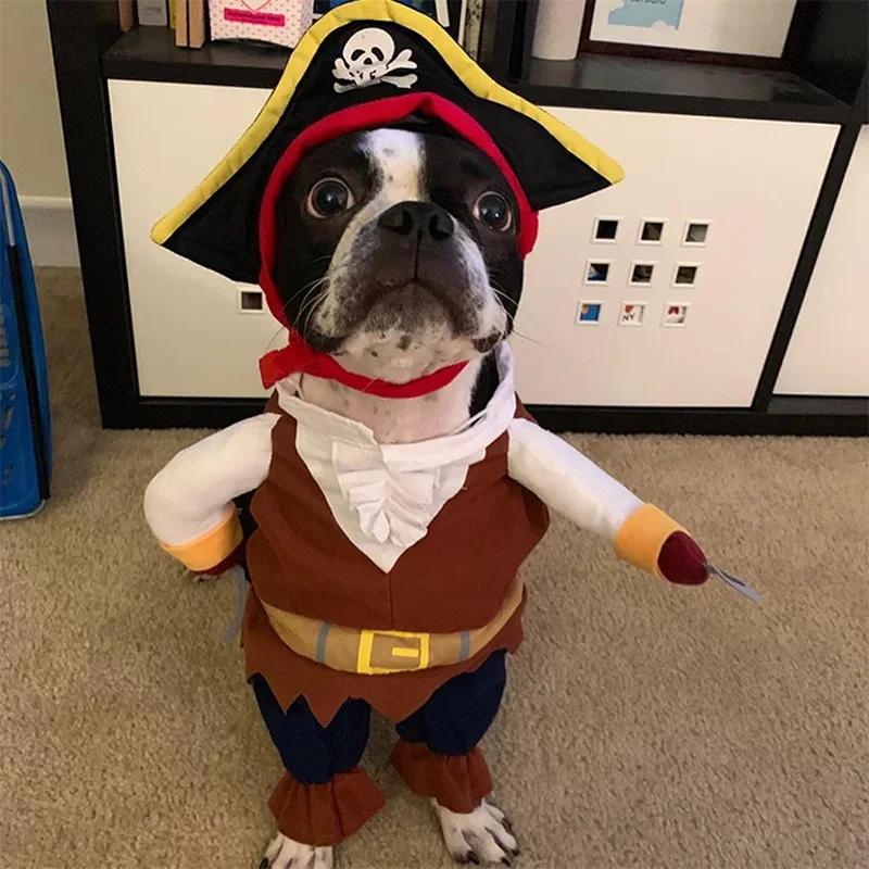 Halloween Pet Costume Fun Little Dogs Cats Pirate Suit Role-playing Clothes Small and Medium-sized Dog Clothing Pet Supplies