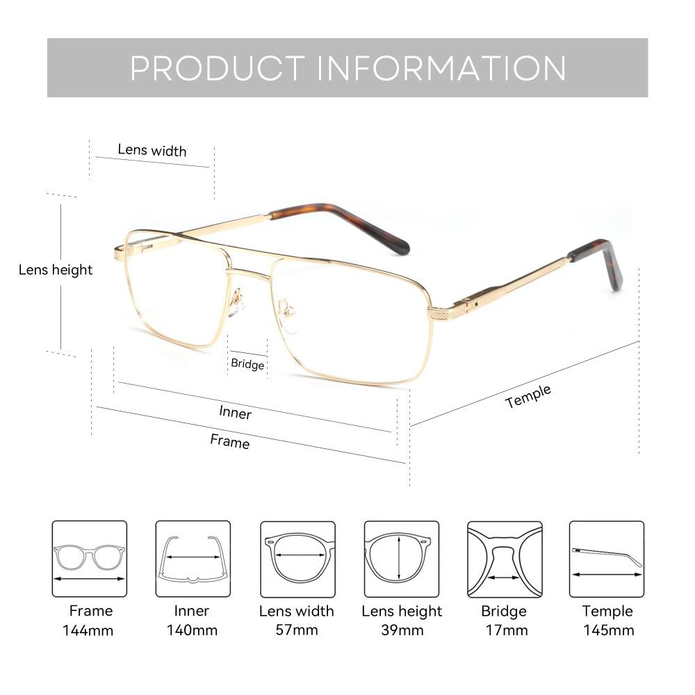 ZENOTTIC (XL Size) Classic Aviator Progressive Prescription Glasses Pilot Myopia Eyewear Photochromic Optical Eyeglasses Men