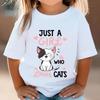 Top Cute Cat Graphic 3-12 Year Kids Tshirts Summer Short Sleeve Tees Cartoon Animal Boys Girls Clothes Y2K T-shirt
