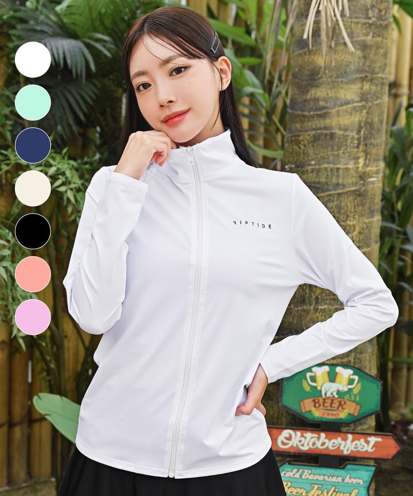 Helingbon Wonder Women'S Multi Active Rash Guard Zip-Up (9 Colors) / Rc903W (Type A)