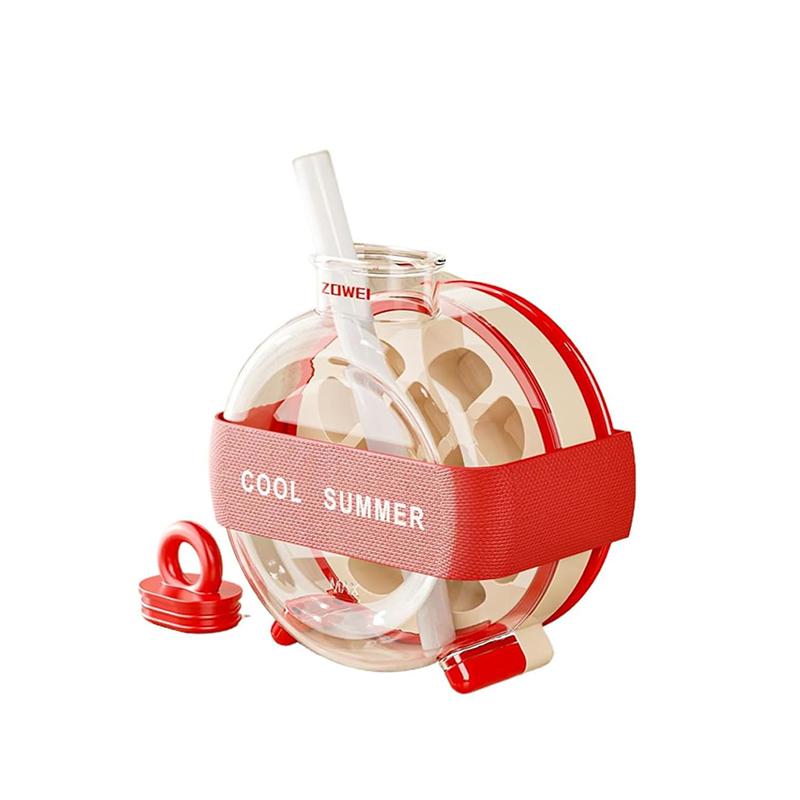 2 In 1 Ice Cube Tray With Straw Silicone Ice Cube Water Bottle No Touch Ice Maker For Freezer Summer Food Grade Ice Kettle Cup