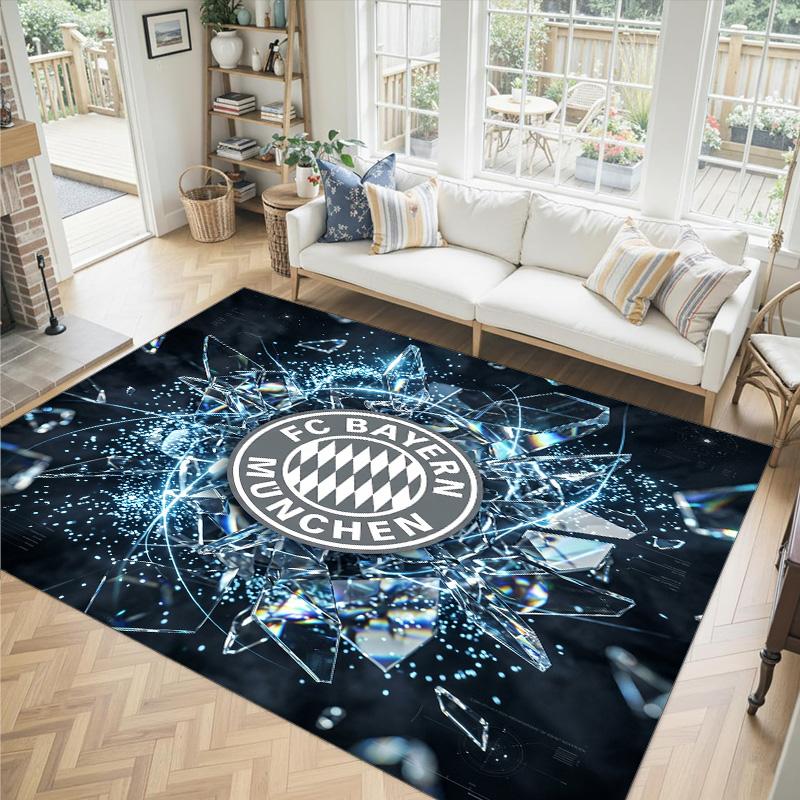 Bayern Munich Design Crystal Velvet Carpet Cozy Non?Slip Printed Rug For Bedroom Living Room Entrance