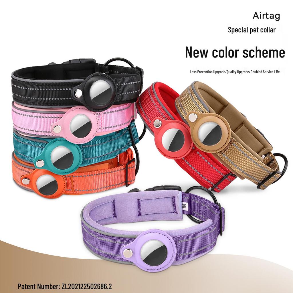 Airtag Pet Collar Cover: Anti-Lost Positioning Protective Dog Collar.