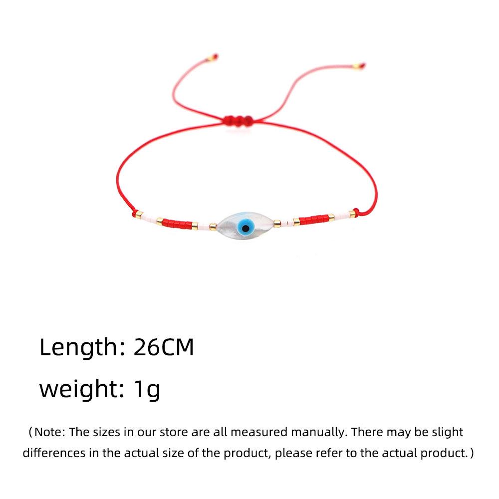 Niche Ethnic Style Miyuki Seed Bead Bracelet: Deep Sea Blue Eye Shell Lucky Braid