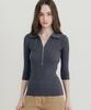 SSIN AND LEE (W) Lounge Half Knit Polo Shirt Charcoal