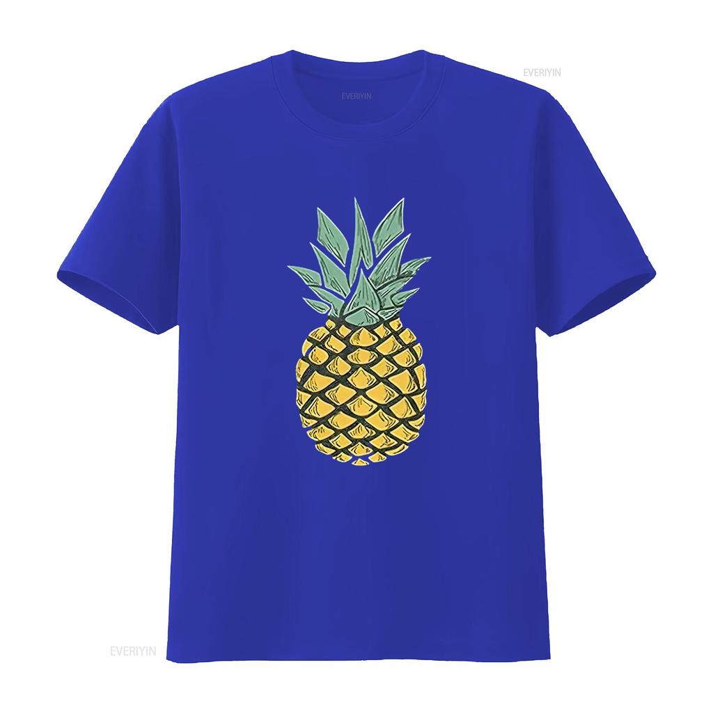 Womens Pineapple T Shirt Cute S Summer Vacation  Cotton Aloha Black Vintage Washed Fashion Versatile Stretched Stylish Homme