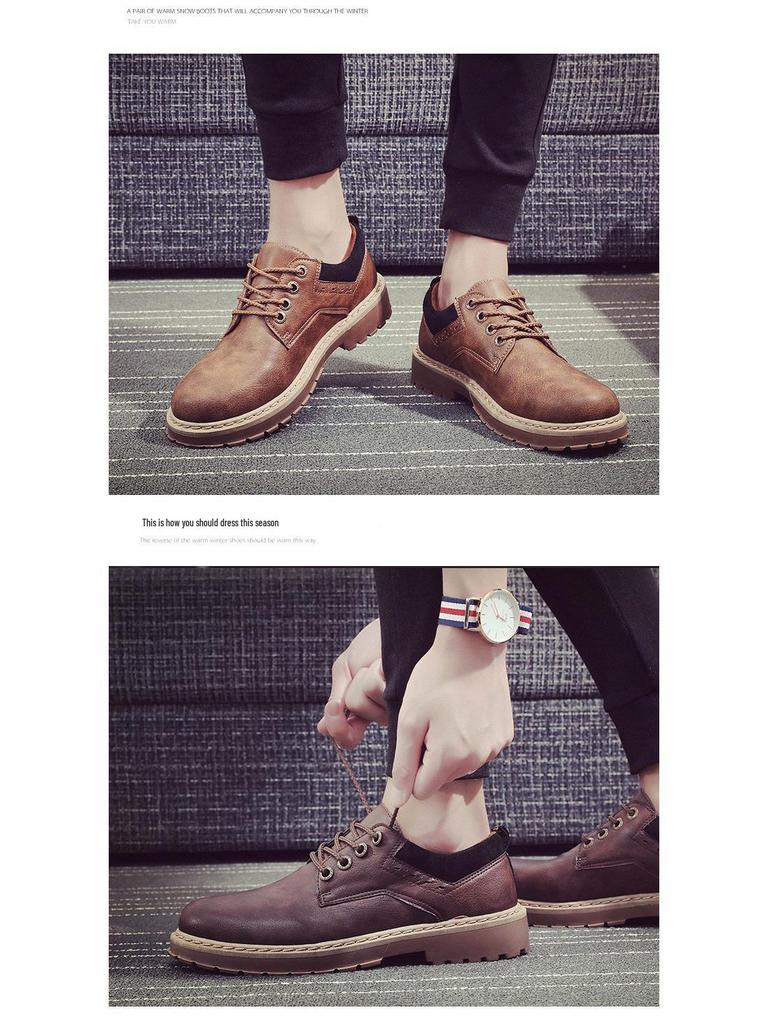 Autumn Men's Fashion British Work Leather Shoes - Trendy Big Toe Casual, Plus Size