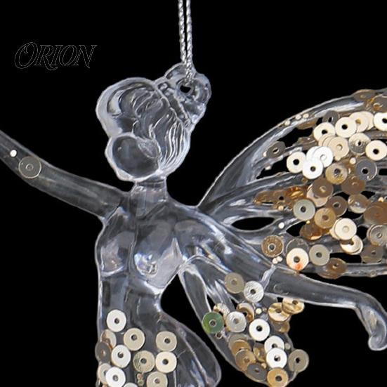 Christmas Tree Gift Ornaments Faux Crystal for Tree, Clear Snowflake/Starfish/Heart/Bird/Horse Hanging Decoration Decorations with Sequins Xmas Winter