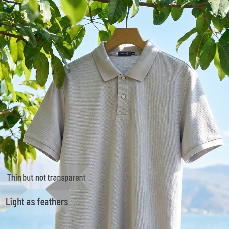 Zhuangji Men's 100% Cotton Business Casual Polo Shirt
