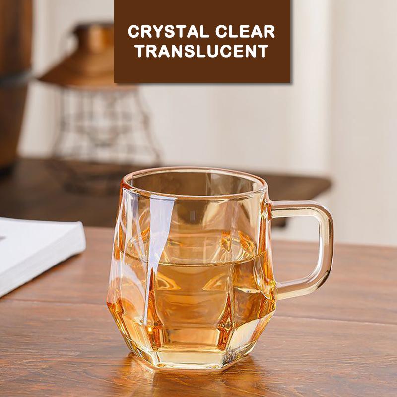 1Pcs 280ml Solid Color Household High Beauty Glass Cup With Handle Set Living Room Hospitality Tea Mug Outdoor Tableware