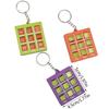 Pack of 16 Plastic Keyring Pendant Tic Tacs Toe Charm Keychain Colorful Key Chain Party Favors for Kids Backpacks