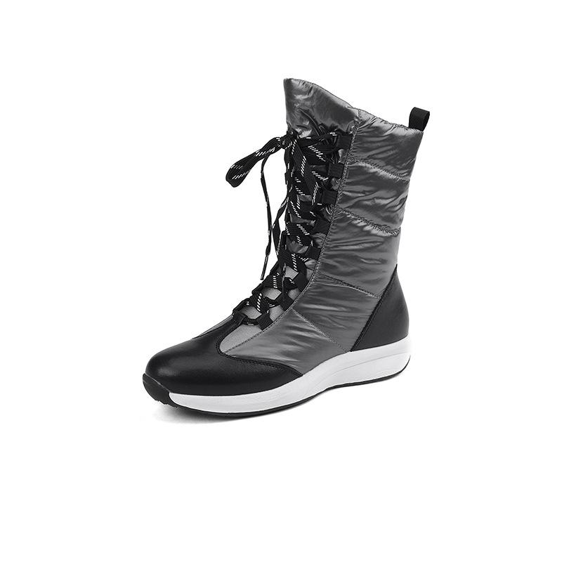 

Большие размеры 40-44 Зимние кожаные теплые женские ботинки большого размера зимние ботинки женские туфли на шнуровке в тон 35 серый