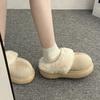 Women's Premium Textured Plush Slippers - Warm Winter Thick Bottom Heightened Home Slippers Casual Walking Indoor Shoes Snow Cotton Slippers