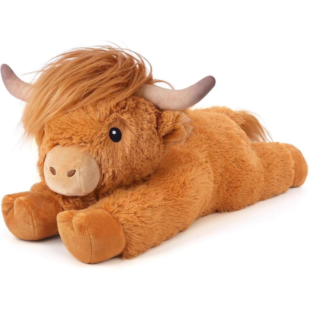 Highland Cow Plush Toy Fluffy Longhair Stuffed Animal Cute Soft Model for Kids Gift 30cm