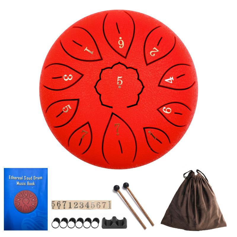 Steel Tongue Drum 6 Inch 11 Notes C Major Percussion Instruments Glucophone Steel Drum For Yoga Meditation Yoga Zen With Mallets