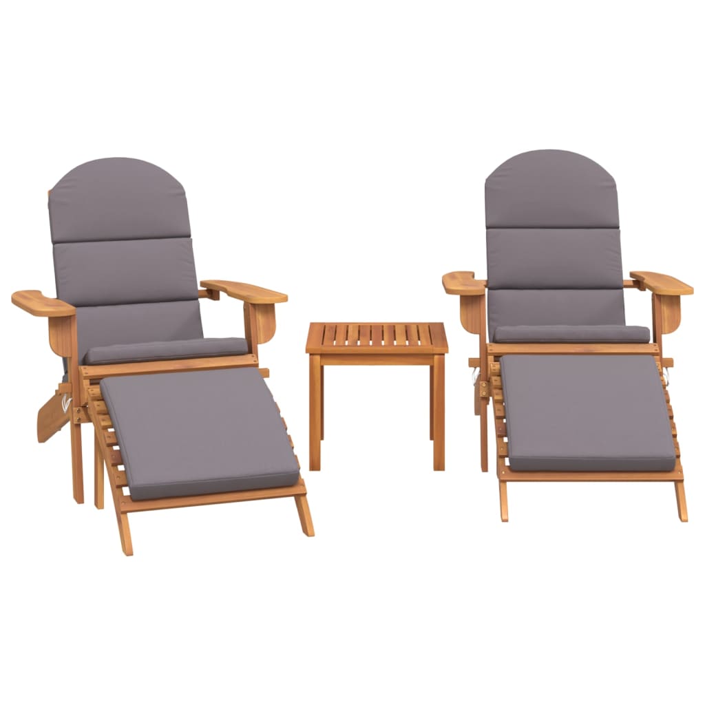 Vidaxl 3-Cz. Adirondack Garden Lounge Set, Acacia Wood