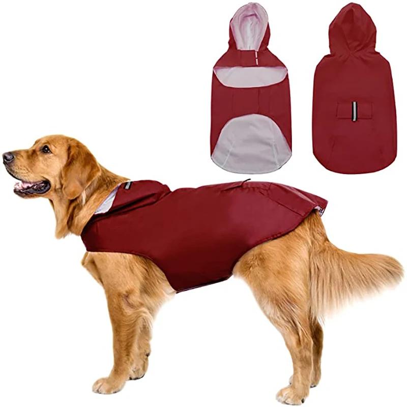 

Dog Raincoat Small Large Dogs Waterproof Pet Clothes Reflective Dogs Rain Coats Hooded Jacket Raincoat Chihuahua Pet Supplies S жовтий