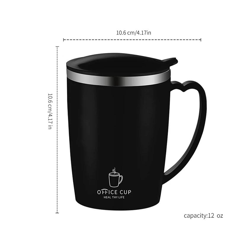 350ml Thermosbecher 304 Edelstahl Kaffeetasse mit Griff Auslaufsichere Vakuumflasche Isolierbecher Tragbare Thermoswasserflasche