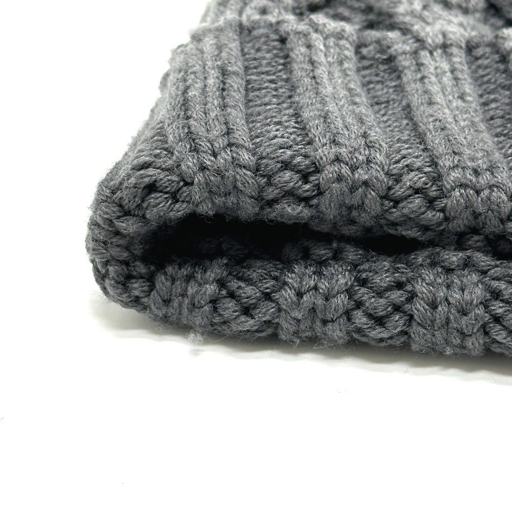 Moncler Logo Woven Apparel Knit Hat Wool Gray