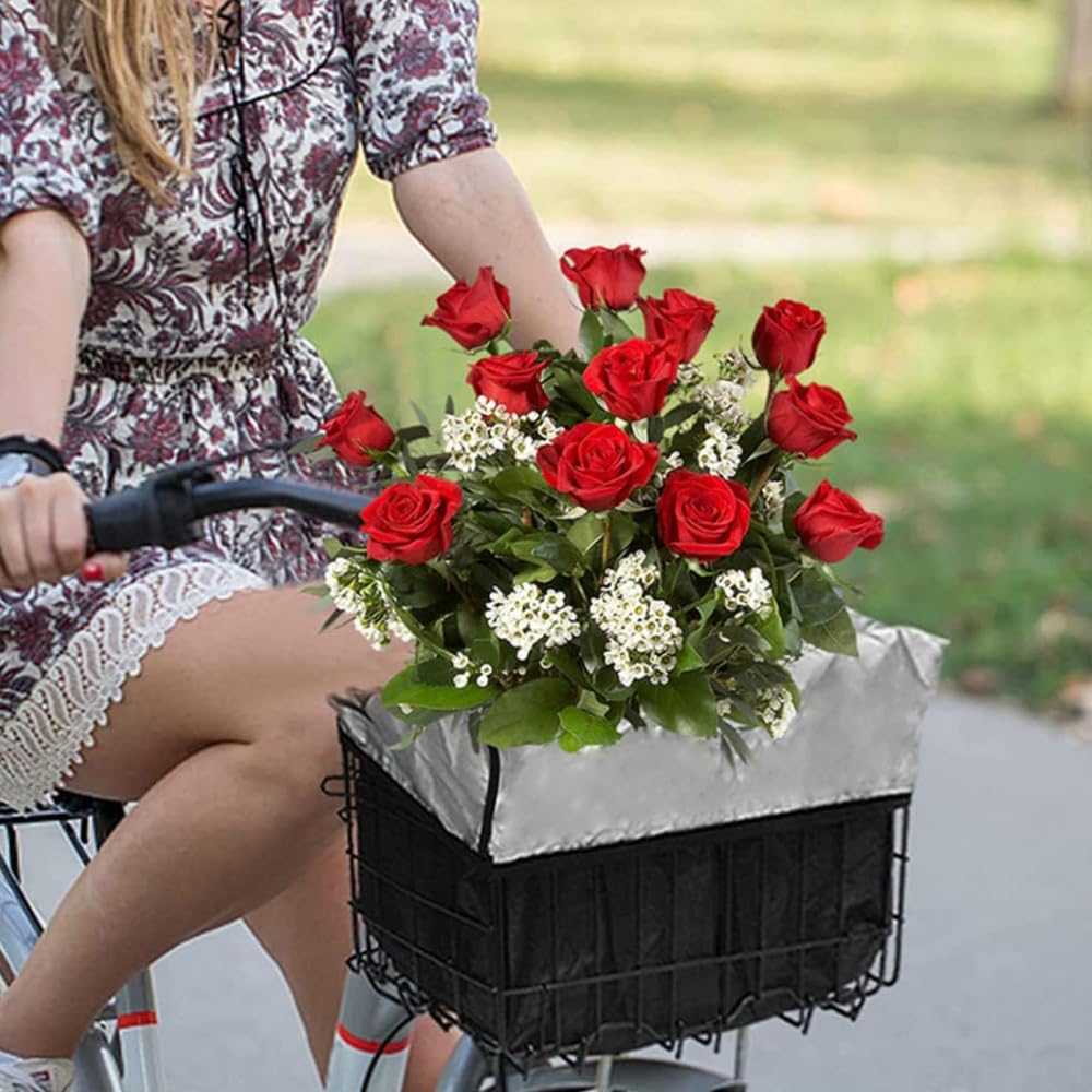 Bicycle Basket Cover, Waterproof Fabric, Full Rain Cover, For Both